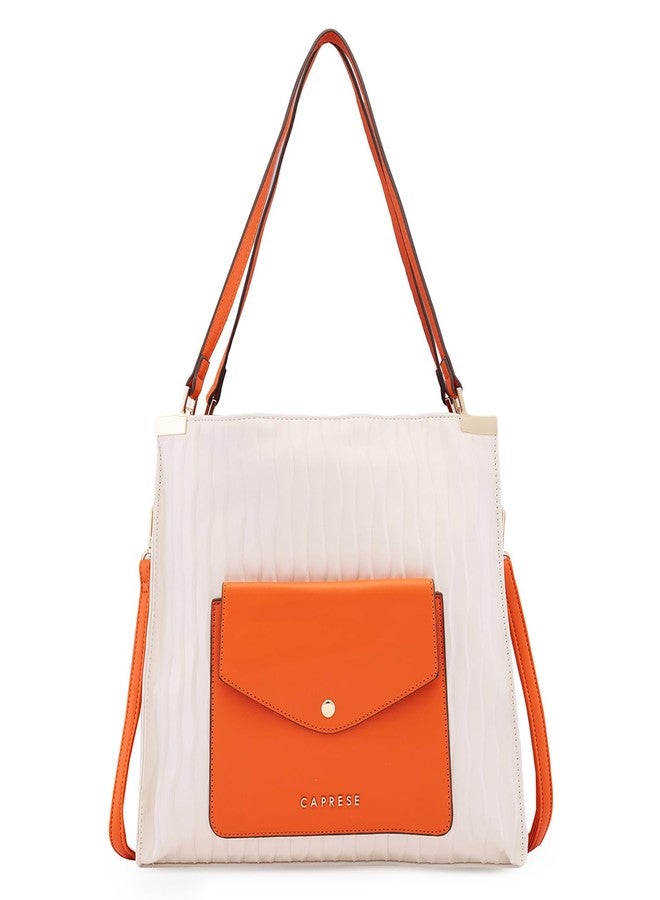 Caprese Shyla Hobo Bag, Cream-Large | Self Designed Shoulder Bag for Women with Easy Front Access Pocket | Secure Top Zip | Perfect for Casual & Daily Use - Image 1
